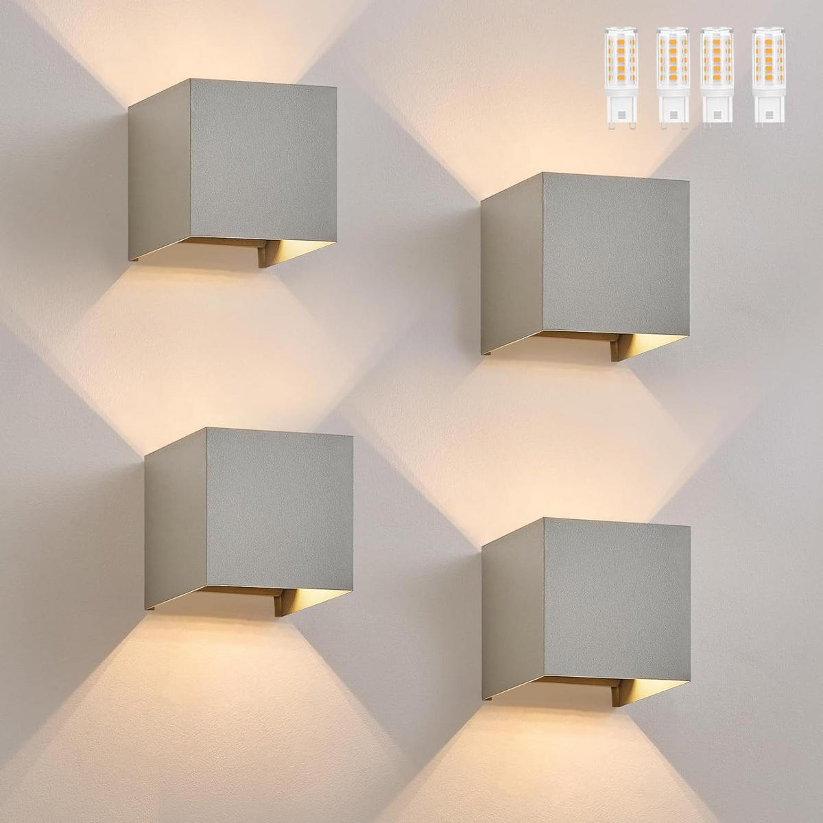 WANDLEUCHTE Luminesce 22/11.5/22 cm - Grau, Metall (11.5/22/22cm) - ZMH