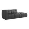 ECKSOFA Rechts Kunstleder Grau - Schwarz/Grau, Holzwerkstoff/Kunststoff (240/90cm) - Makamii
