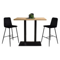 TRESENTISCH Electra 120x70x106 schwarz matt/asteiche - Naturfarben, Metall (120/70/106cm) - 58aufmkessel