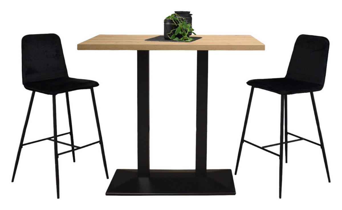 TRESENTISCH Electra 120x70x106 schwarz matt/asteiche - Naturfarben, Metall (120/70/106cm) - 58aufmkessel