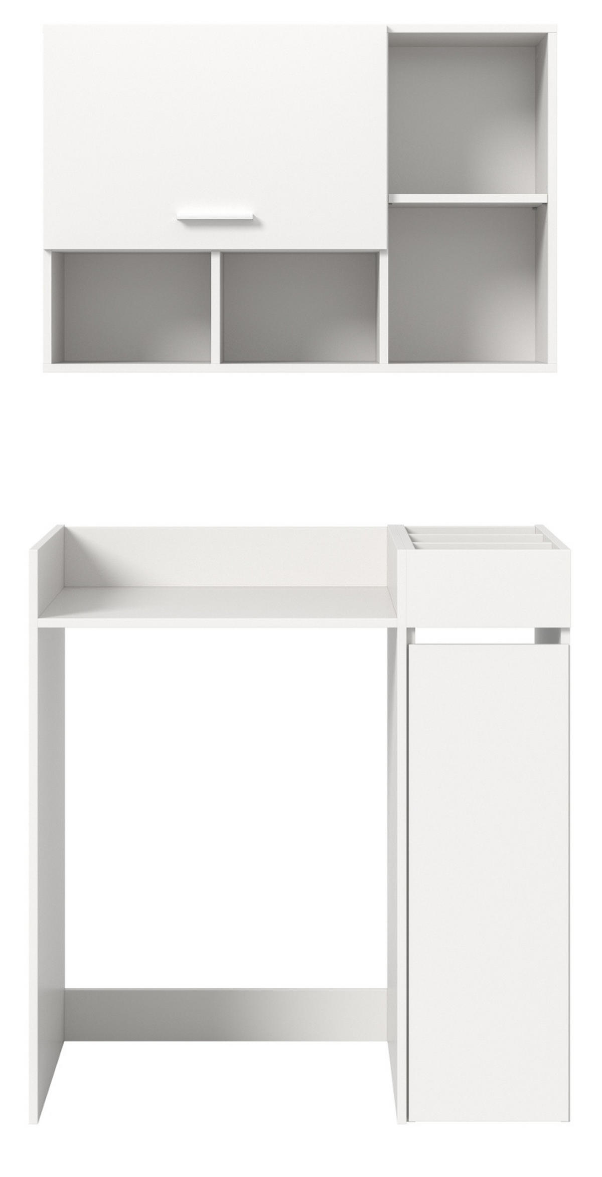 WASCHMASCHINENSCHRANK weiß Set 3-teilig 95 x 195 cm, Waschmaschinenumbau mit Stauraum - Silberfarben/Weiß, Glas/Holzwerkstoff (95/195/60cm) - Inn.Furn