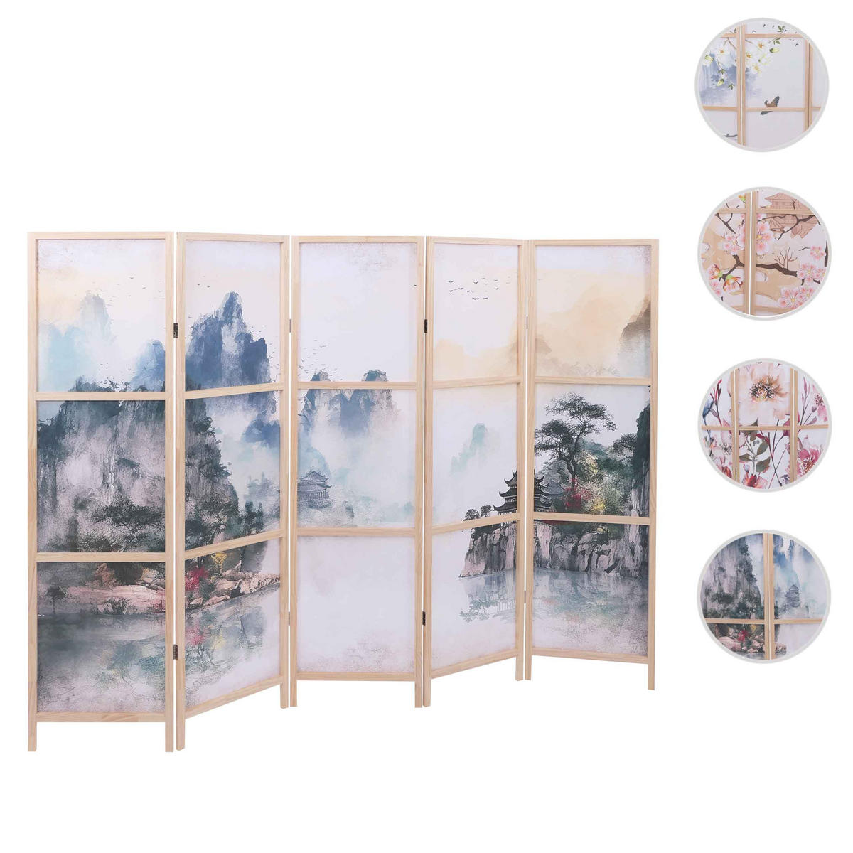 PARAVENT Blaugrau - Blaugrau, Holz (227/170/2cm) - MCW