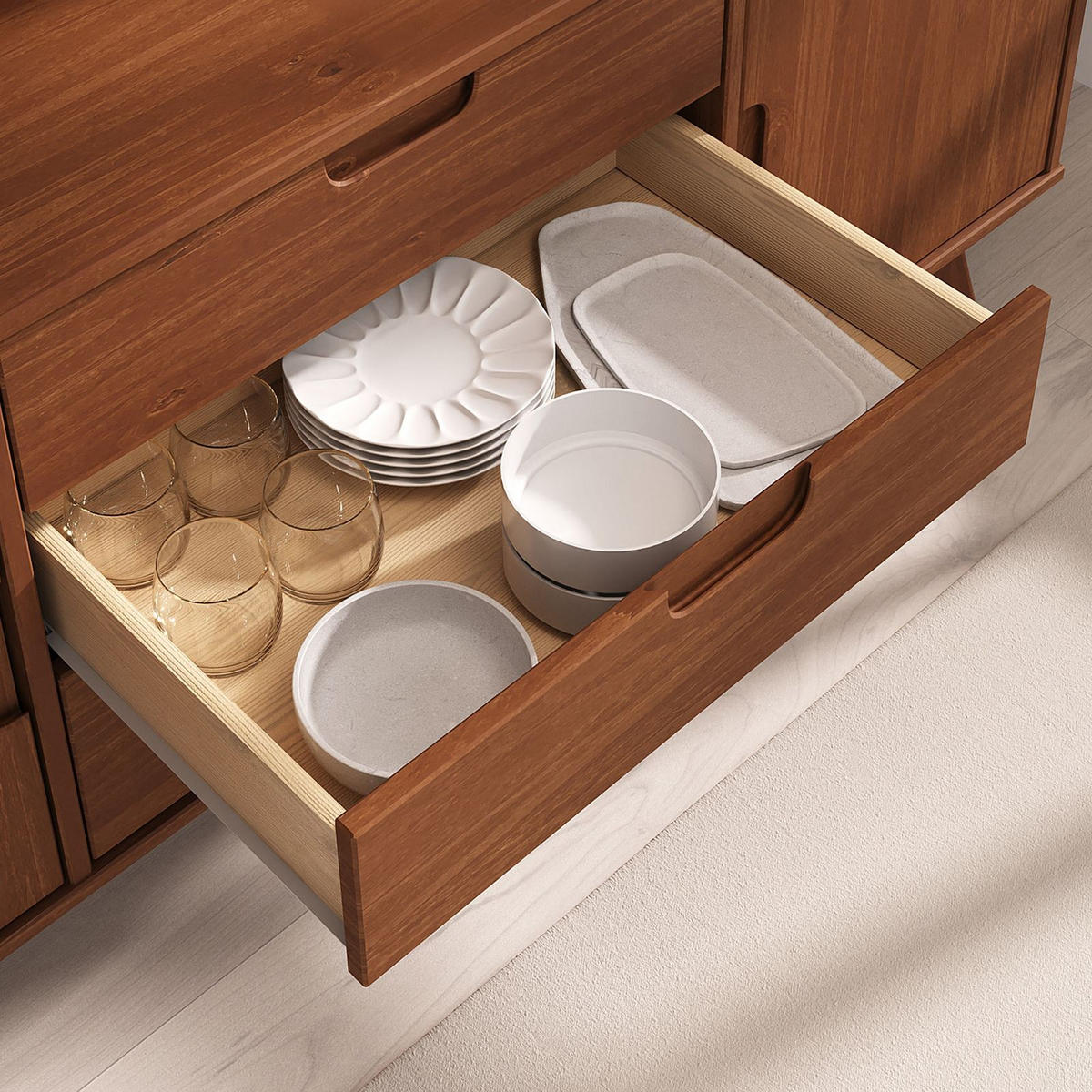 SIDEBOARD TIVOLI - Dunkelbraun, Holz (145/75/45cm) - IDIMEX