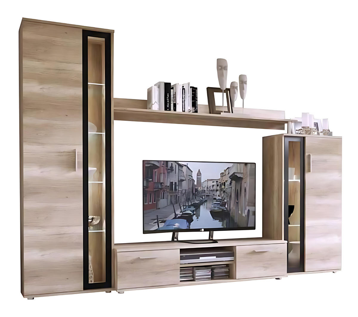 WOHNWAND 182/256/40 - Silberfarben/Weiß, Holz/Kunststoff (256/182/40cm) - Abiks Möbel