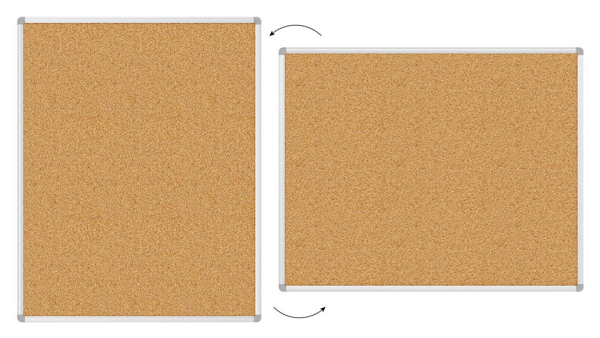 PINNWAND mit Alurahmen 100x80cm - Braun, Holz (100/80/1.6cm) - ALLboards