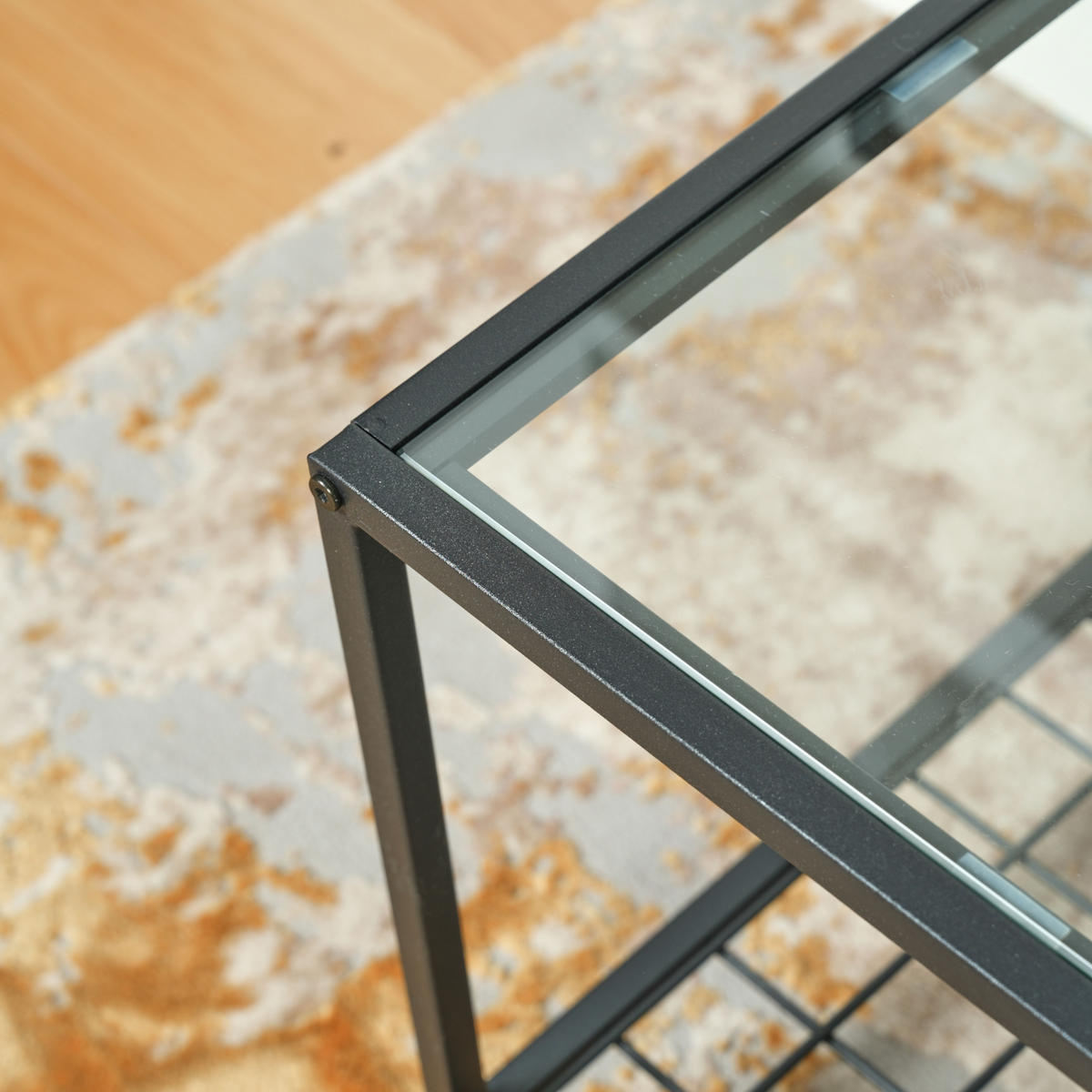 BEISTELLTISCH 45/45/45cm quadratisch Glas Schwarz - Schwarz, Glas/Metall (45/45/45cm) - Urban Meuble