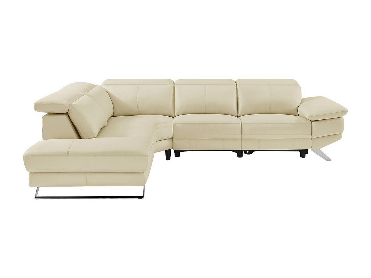 ECKSOFA Relaxsofa elektrisch - Ecke links - Rindsleder - Beige - PUNO II - Beige, Leder (299/239cm) - Vente-Unique
