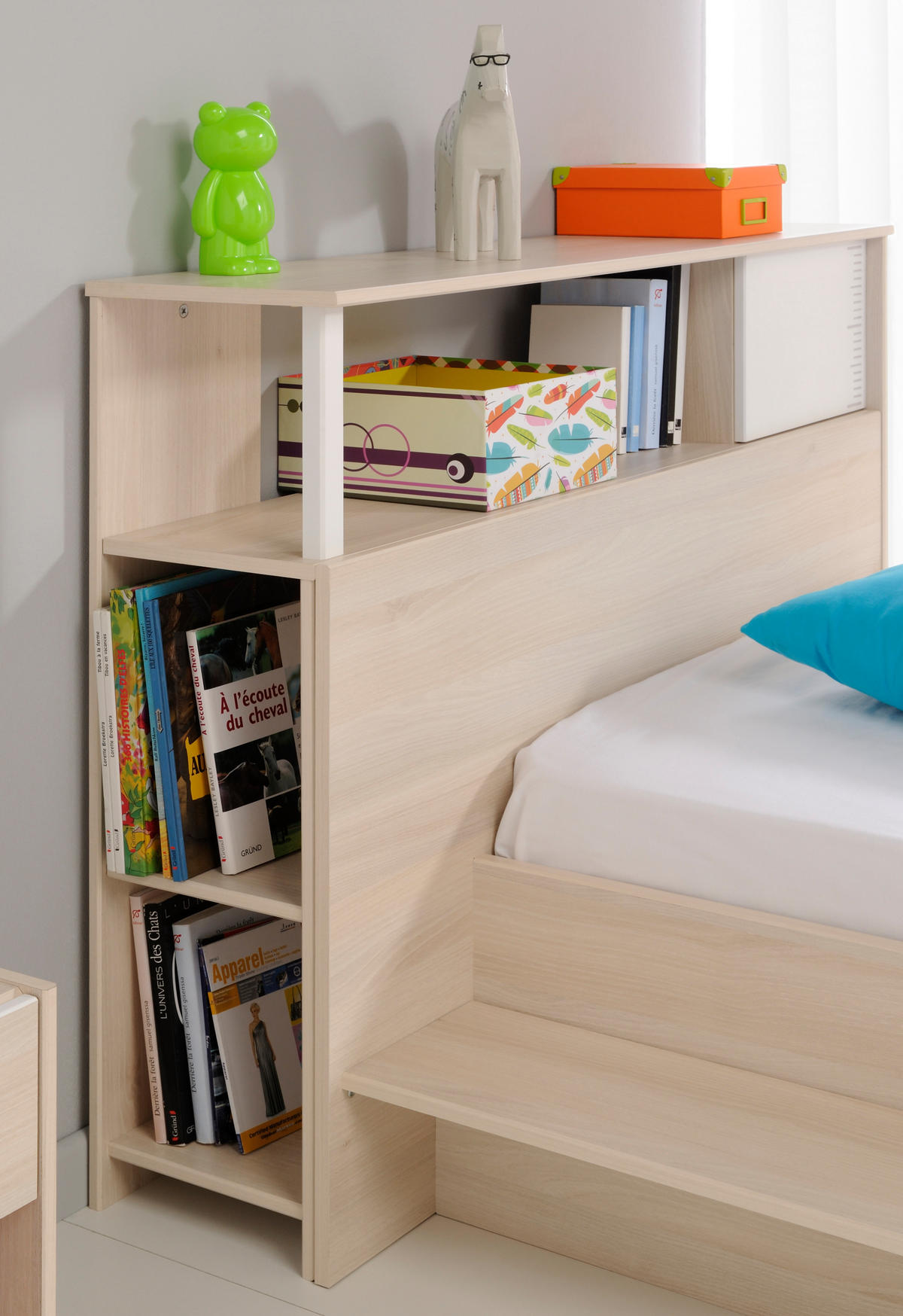 JUGENDZIMMER Charly 11 in Akazie und Weiß 4 teilig - Braun, Holzwerkstoff (120/200/80cm)