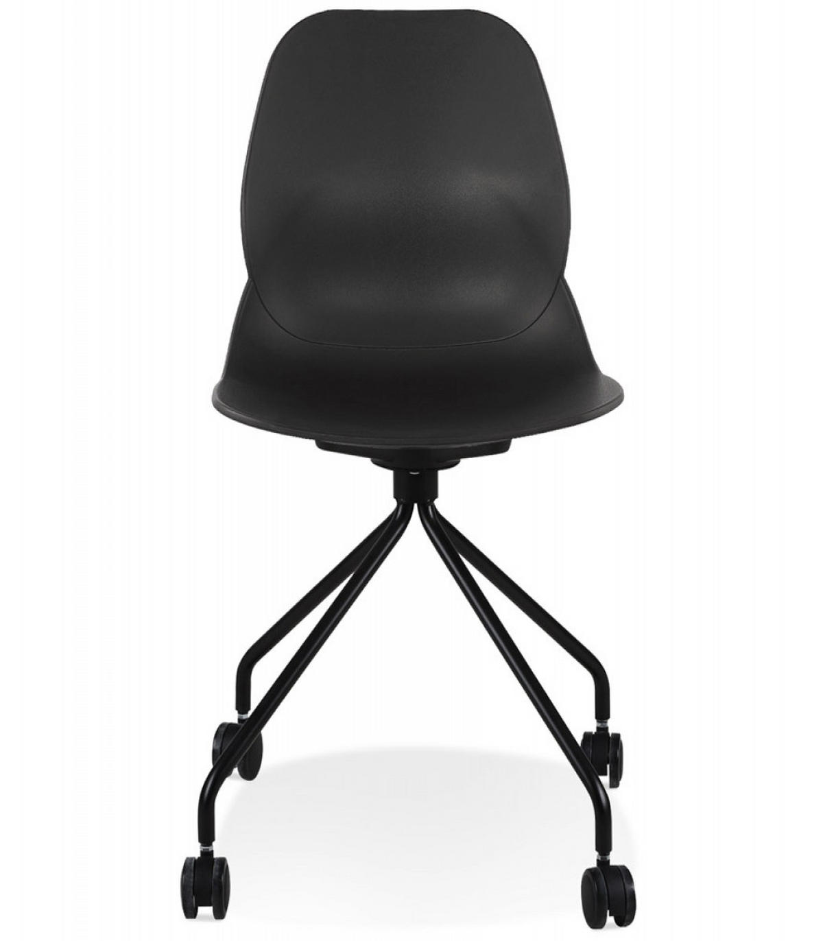 BÜROSTUHL aus Kunststoff im modernen Design drehbar NADIA, Schwarz 46x49x81 cm - Schwarz, Kunststoff/Metall (46/81/49cm) - KADIMA DESIGN