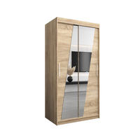 SCHWEBETÜRENSCHRANK 200/100/62 2-türig - Silberfarben/Sonoma Eiche, Holz/Kunststoff (100/200/62cm) - MÖBEL KRYSPOL