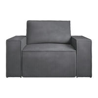 SESSEL mit gerader Rückenlehne - 1 Person-Sitzer - Samt, Stoff - Anthrazitgrau - - Anthrazit, Textil (120/85/86cm) - Vente-Unique