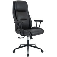 CHEFSESSEL Lederlook Antik Schwarz - Schwarz, Textil/Metall (75/121/65cm) - CLP