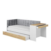 JUGENDBETT FABIAN 90/200 cm in Weiß/Eiche Gold links - Erlefarben/Weiß, Holzwerkstoff/Textil (90/200cm) - Deine Möbel 24