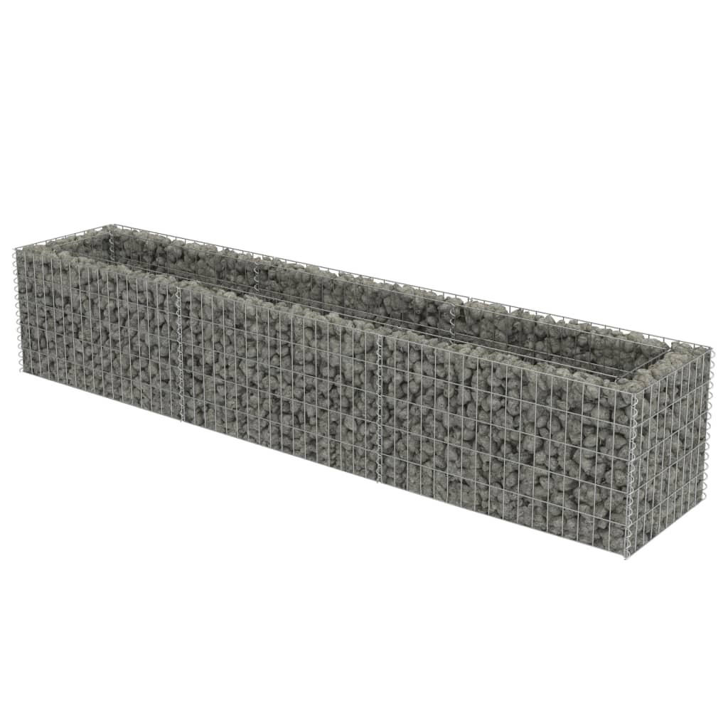 furnicato Gabionen-Hochbeet Silber 50x50x250 cm