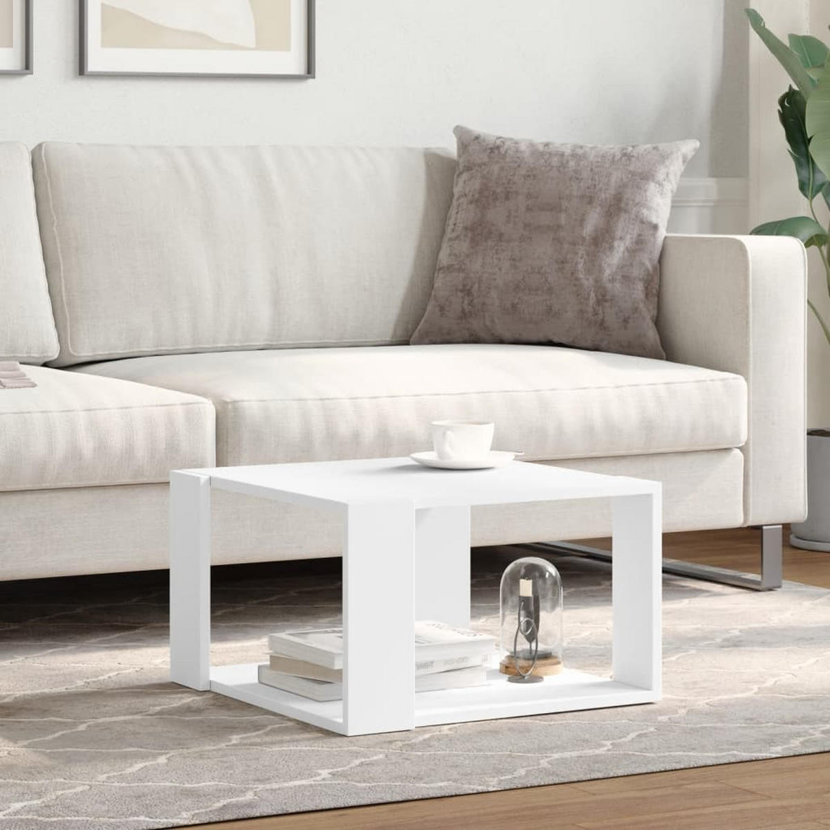 COUCHTISCH Weiss 51,5/51,5/30 Cm Holzwerkstoff - Weiß, Holzwerkstoff (51.5/51.5/30cm) - vidaXL