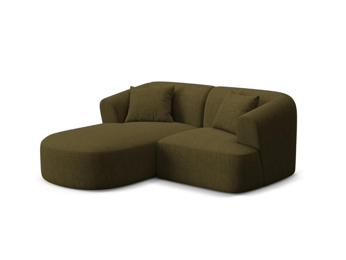 MODULARES-ECKSOFA links Campi aus strukturiertem Stoff grün 3 Sitzplätze - Grün, Textil (156/180cm) - Cosmopolitan Design