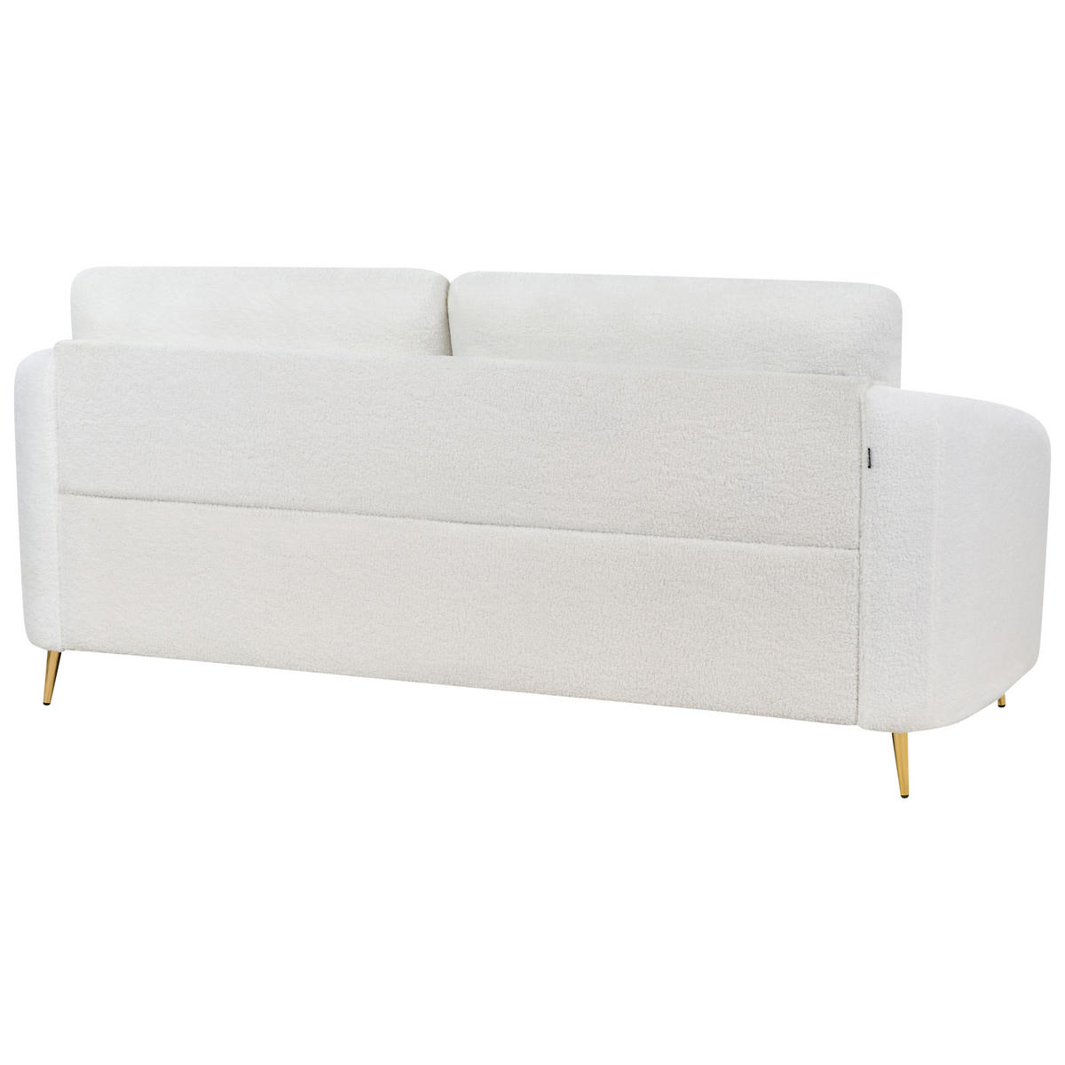 3-SITZER-SOFA Bouclé weiß/gold Trosa - Goldfarben/Weiß, Textil (203/88/86cm) - Beliani