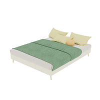 POSTEĽ 140/200 cm béžová z látky a kovu s pevným rámom a moderným nízkym profilom - béžová, textil (140/200cm) - OKWISH