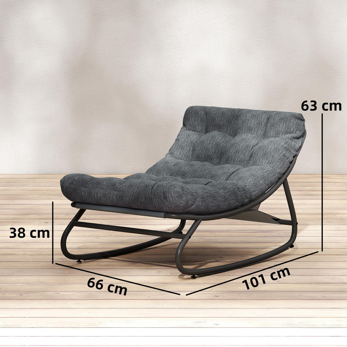 SCHAUKELSTUHL Stahl Netzstoff Grau - Grau, Textil/Metall (66/63/101cm) - Outsunny