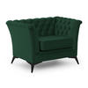 CHESTERFIELD-SESSEL Whitby Flaschengrün Samt mit schwarzen Füßen - Dunkelgrün/Schwarz, Holz/Textil (116/78/82cm) - S-Style Möbel