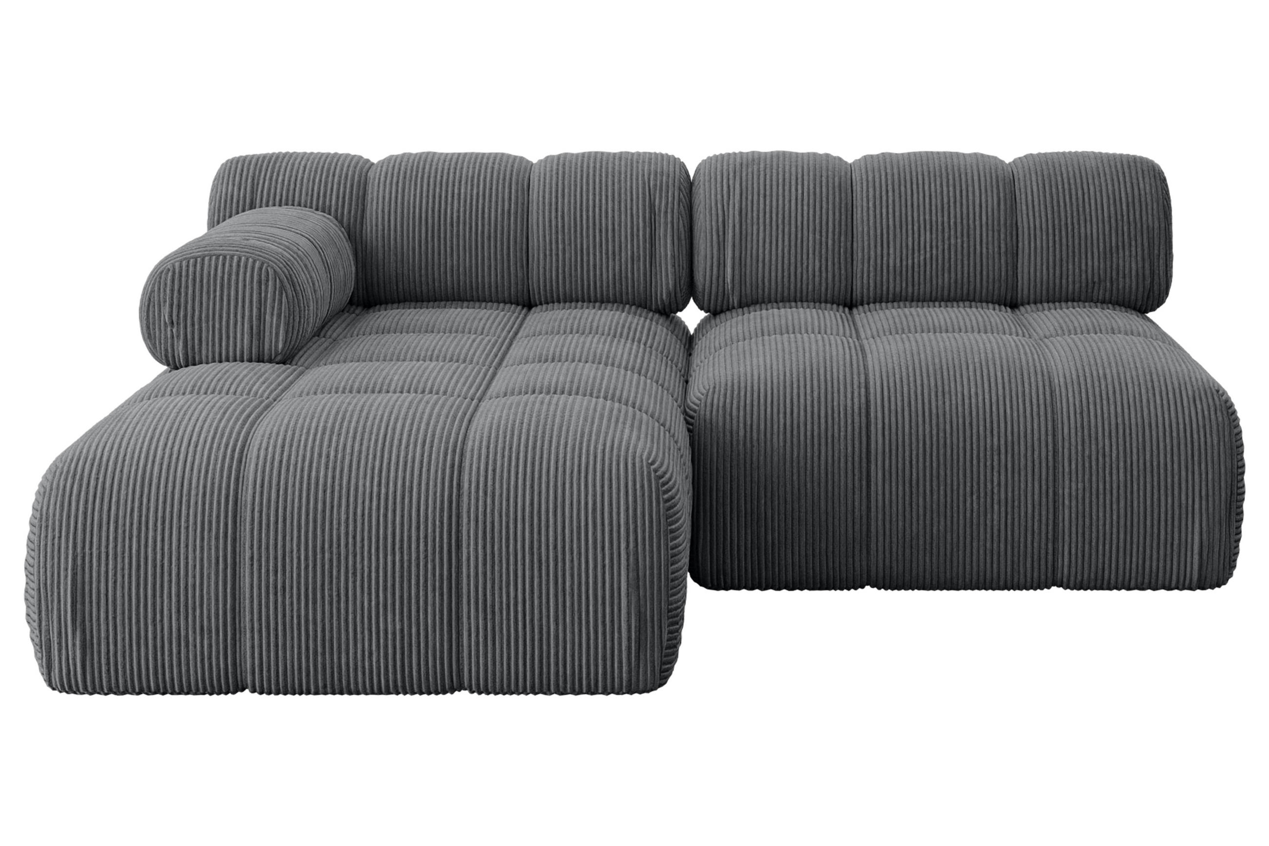 ECKSOFA modulares Sofa Razon-L1 - 190x160x70 cm Dunkelgrau Cord - Dunkelgrau, Holzwerkstoff/Textil (190/160cm) - ALTDECOR