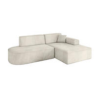 ECKSOFA Ottomane Rechts IREA-L1-v3 - 234x171x79 cm Dunkelgrau - Ecru, Holzwerkstoff/Textil (171/234cm) - ALTDECOR