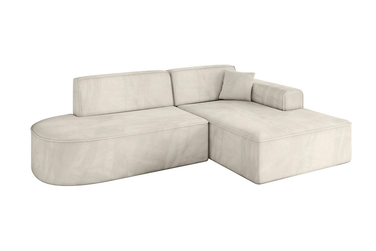 ECKSOFA Ottomane Rechts IREA-L1-v3 - 234x171x79 cm Dunkelgrau - Ecru, Holzwerkstoff/Textil (171/234cm) - ALTDECOR