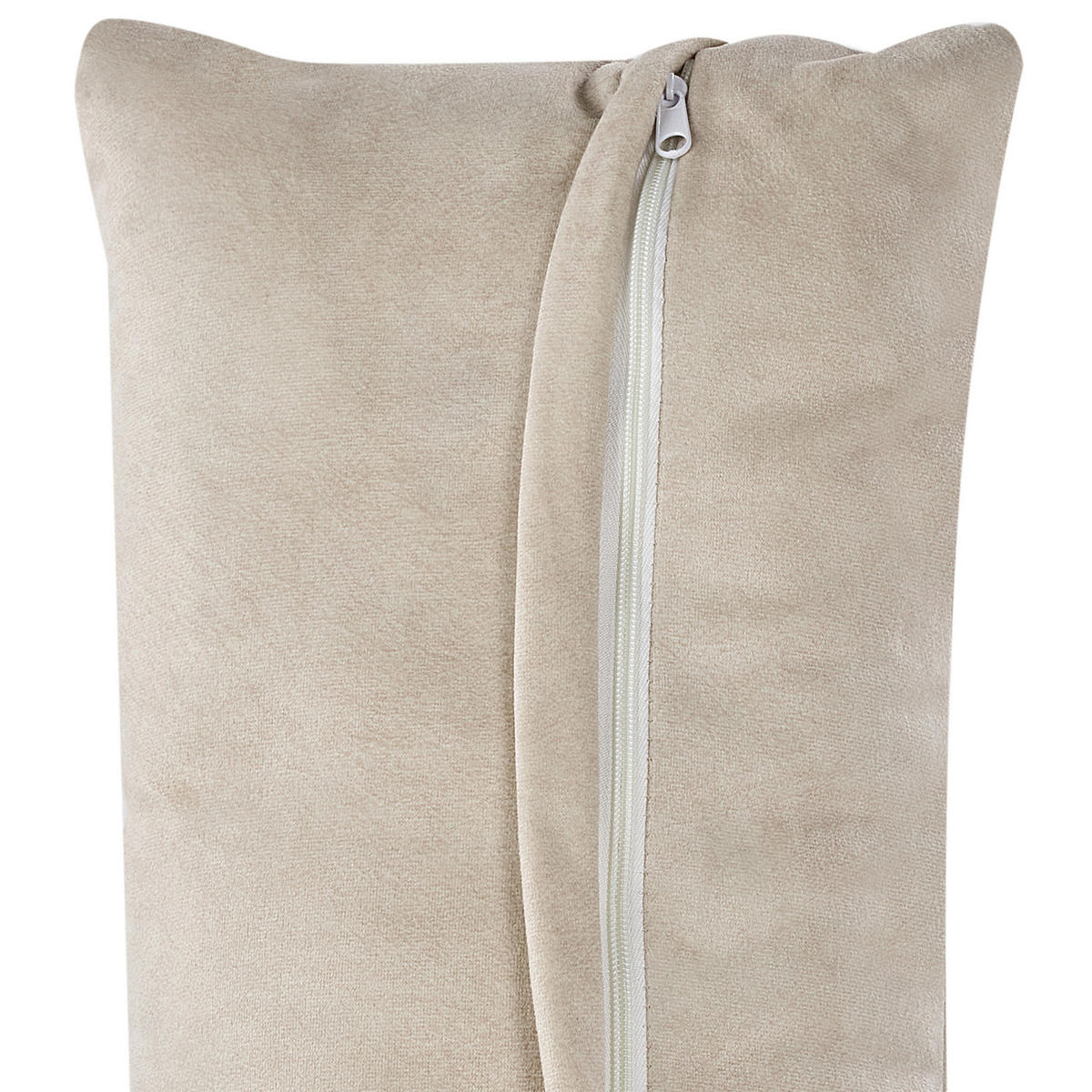 CHAISELONGUE-LINKSSEITIGE Samtstoff Hellbeige Hellnar - Beige, Textil (102/70/176cm) - Beliani