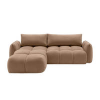 ECKSOFA L-Form Mit Schlaffunktion, Veloursstoff Bluvel, Latte, Links, BELVEDER L - Cappuccino, Holz (250/168cm) - Kaiser Möbel