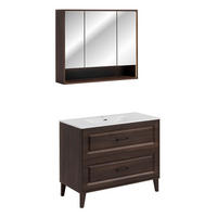 BADMÖBEL 101cm Moka 2er-Set Holz - Braun, Holzwerkstoff (101/82/46cm) - Petits-meubles