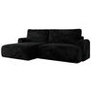 ECKSCHLAFSOFA TONO L Schwarz Plüsch - links - Schwarz, Kunststoff/Textil (260/150cm) - MKS