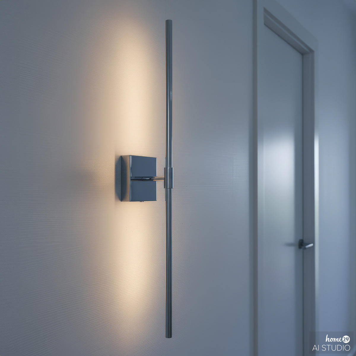 AKKU-WANDLEUCHTE inkl. Fernbedienung - 3-Stufen-Dimmer - Eisen - Silberfarben, Metall (12/71/11cm) - home24