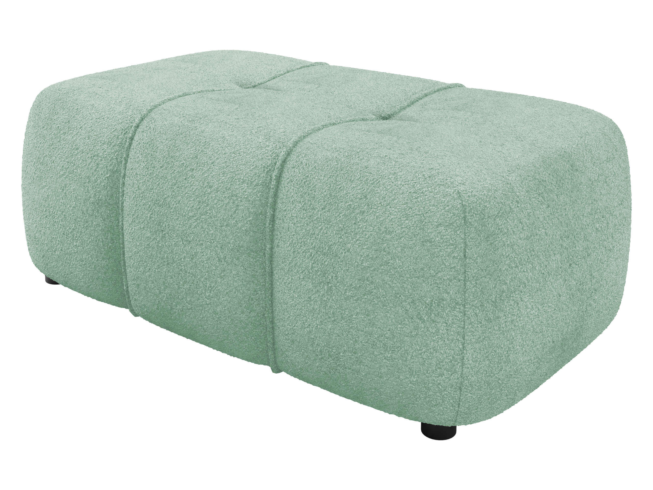 POLSTERHOCKER Furyn Boucle - Schwarz/Mintgrün, Holzwerkstoff/Kunststoff (93/38/62cm) - MIRJAN24