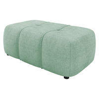 POLSTERHOCKER Furyn Boucle - Schwarz/Mintgrün, Holzwerkstoff/Kunststoff (93/38/62cm) - MIRJAN24