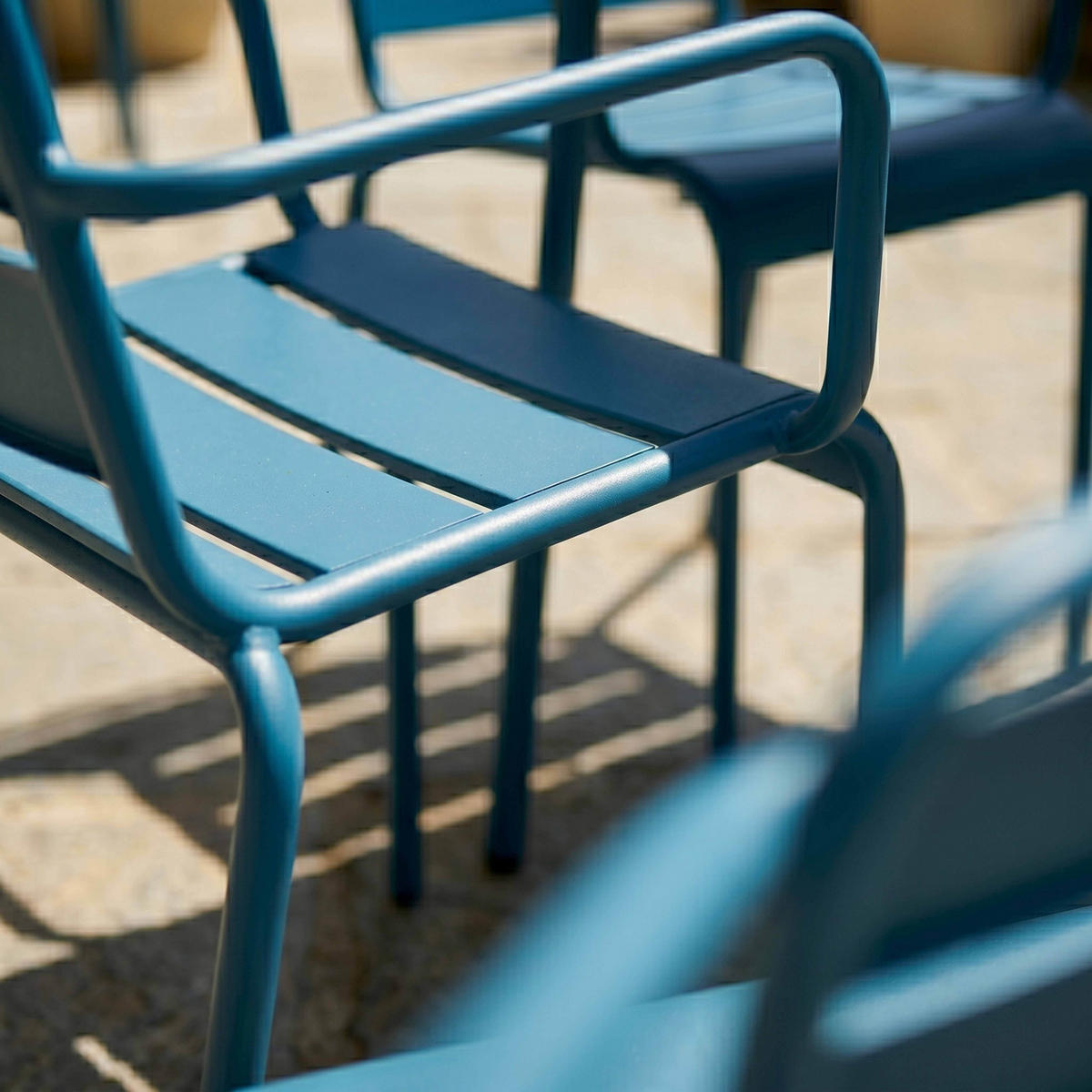 GARTENSET 3-tlg., Pazifikblau - Blau, Metall - Oviala