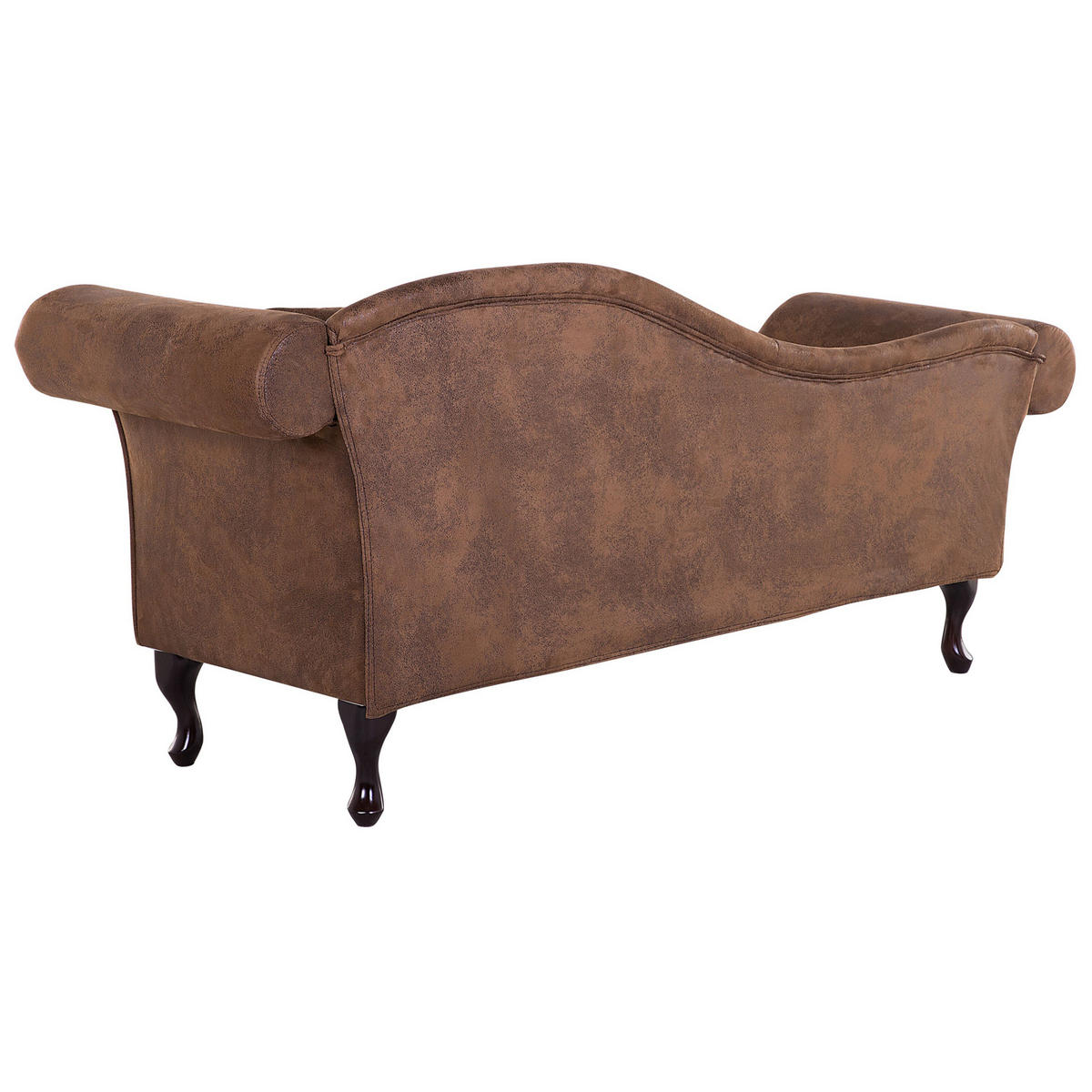 CHAISELONGUE Kunstleder hellbraun rechtsseitig Lattes - Braun, Kunststoff/Textil (188/87/59cm) - Beliani
