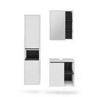 SADA KOUPELNOVÉHO NÁBYTKU Viola Bílá/šedá - bílá/šedá, kompozitní dřevo (60/60/45.5cm) - Vicco