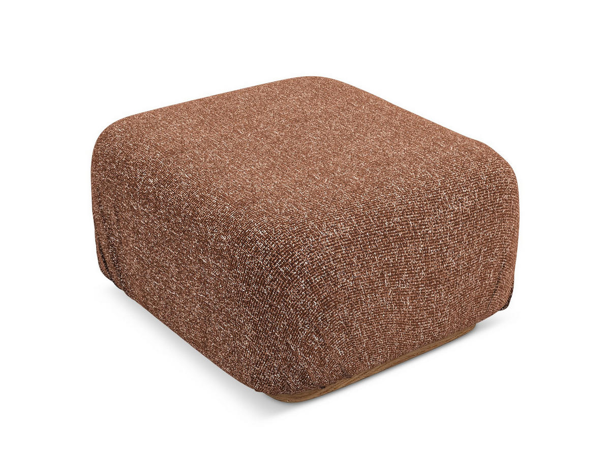 POUF Strukturstoff Stoff Orange - Terra cotta/Orange, Holz/Textil (83/95/41cm) - Makamii