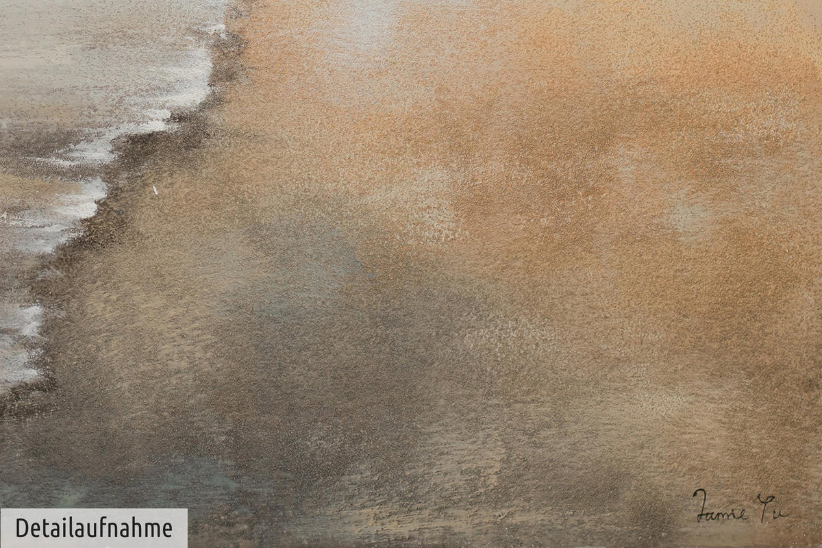 OLEJOMAĽBA 80/80 cm, More a pláž - hnedá, drevo/textil (80/80cm) - KUNSTLOFT