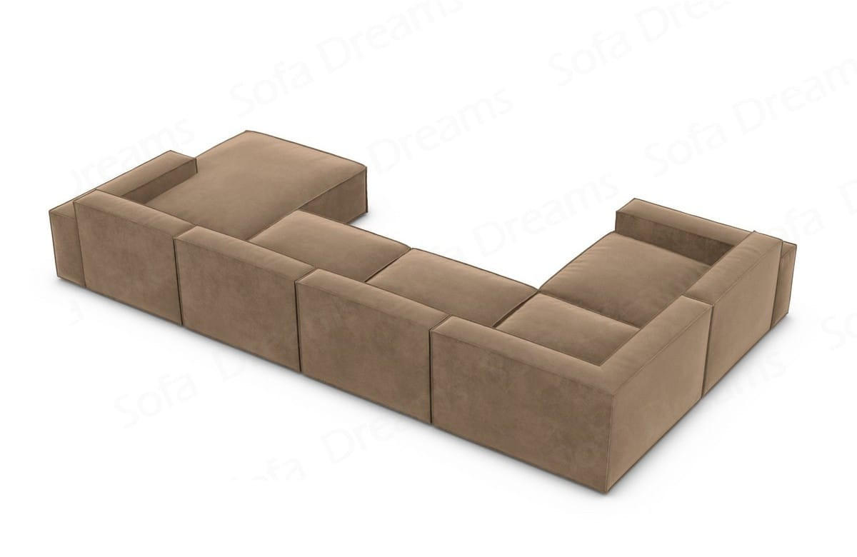 WOHNLANDSCHAFT Beluga Braun Samtstoff - Braun, Kunststoff (313/73/181cm)
