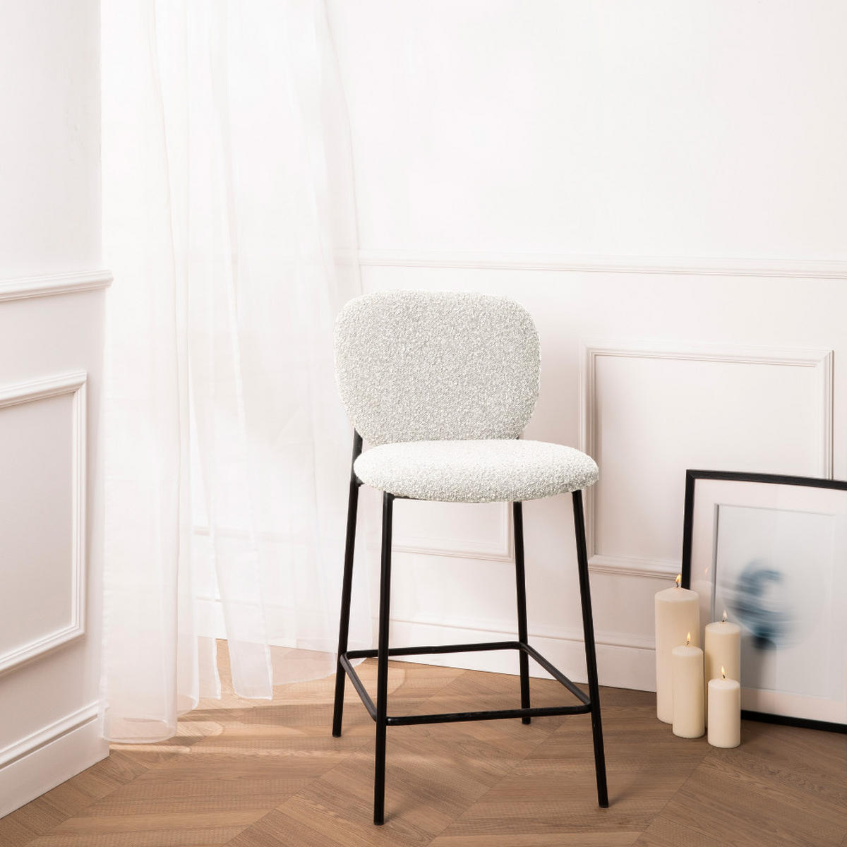 BARHOCKER - Ecru - 2er-Set - Ecru, Textil (51/97/55cm) - Drawer