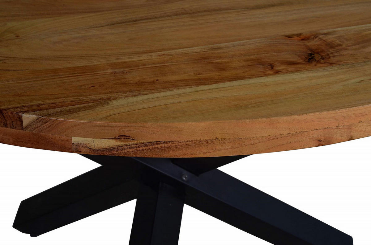ESSTISCH LUCA - Schwarz/Braun, Holz/Metall (140/140/78cm) - SAM