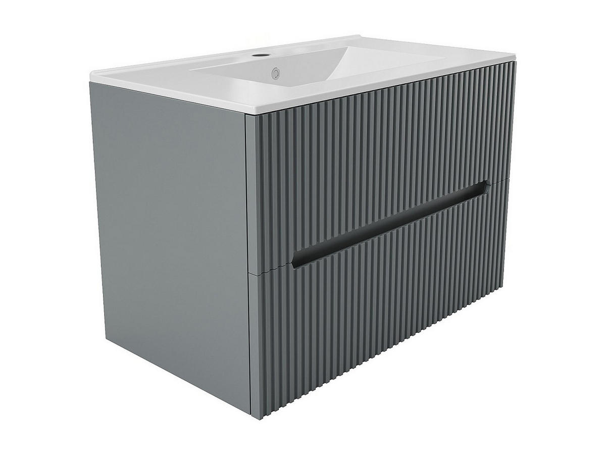 EINZELWASCHTISCH - 80cm x 45.5cm - MDF - grau - PAVANI - Grau, Holz (80/55/45.5cm) - Vente-Unique