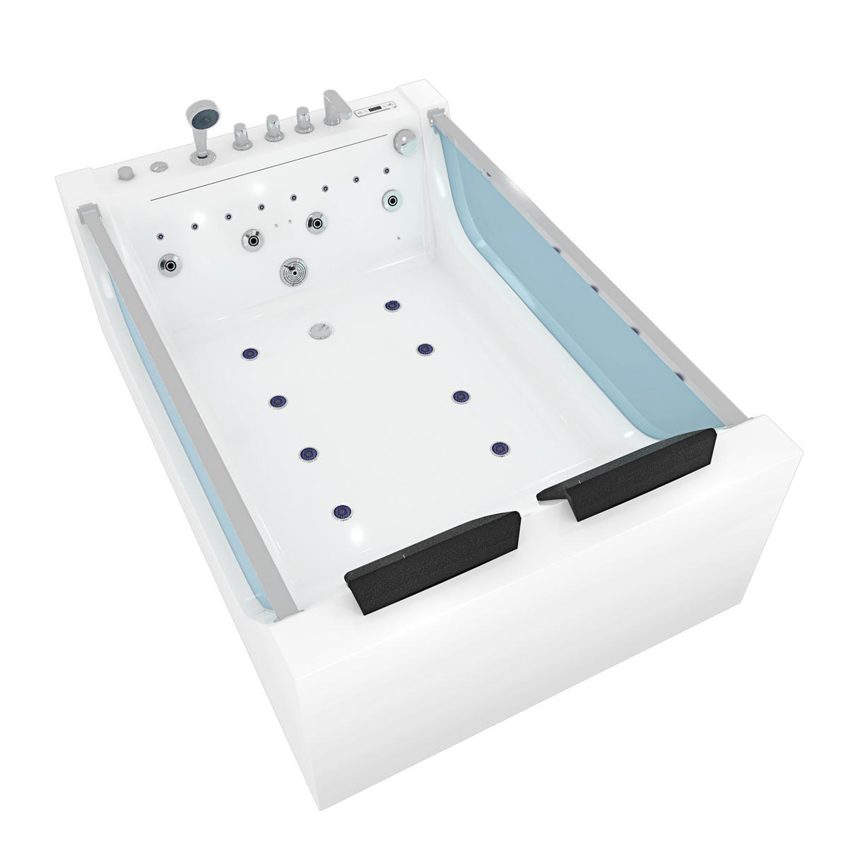 WHIRLPOOL Pool Badewanne W40-SC-EA 180x120cm - Weiß, Glas/Kunststoff (120/60/180cm) - AcquaVapore by Sandra Jentho