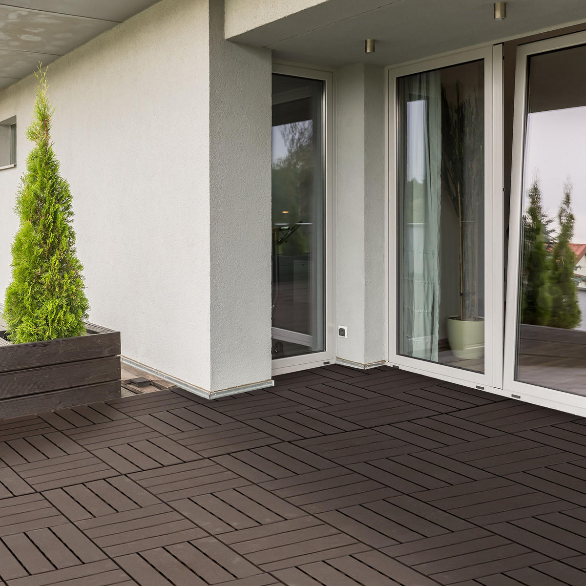 TERRASSENPLATTEN 9er-Set DE-13734 Schokoladenbraun - Braun, Kunststoff (30/30/2cm) - ComfortXL