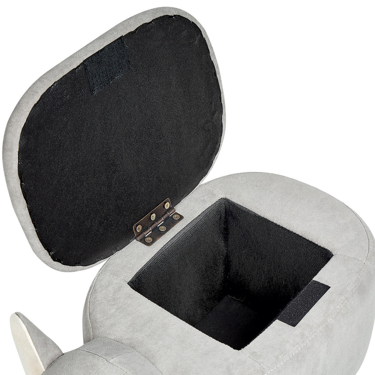 HOCKER Coala 61/32/37 cm - Grau, Textil (32/37/61cm) - Beliani