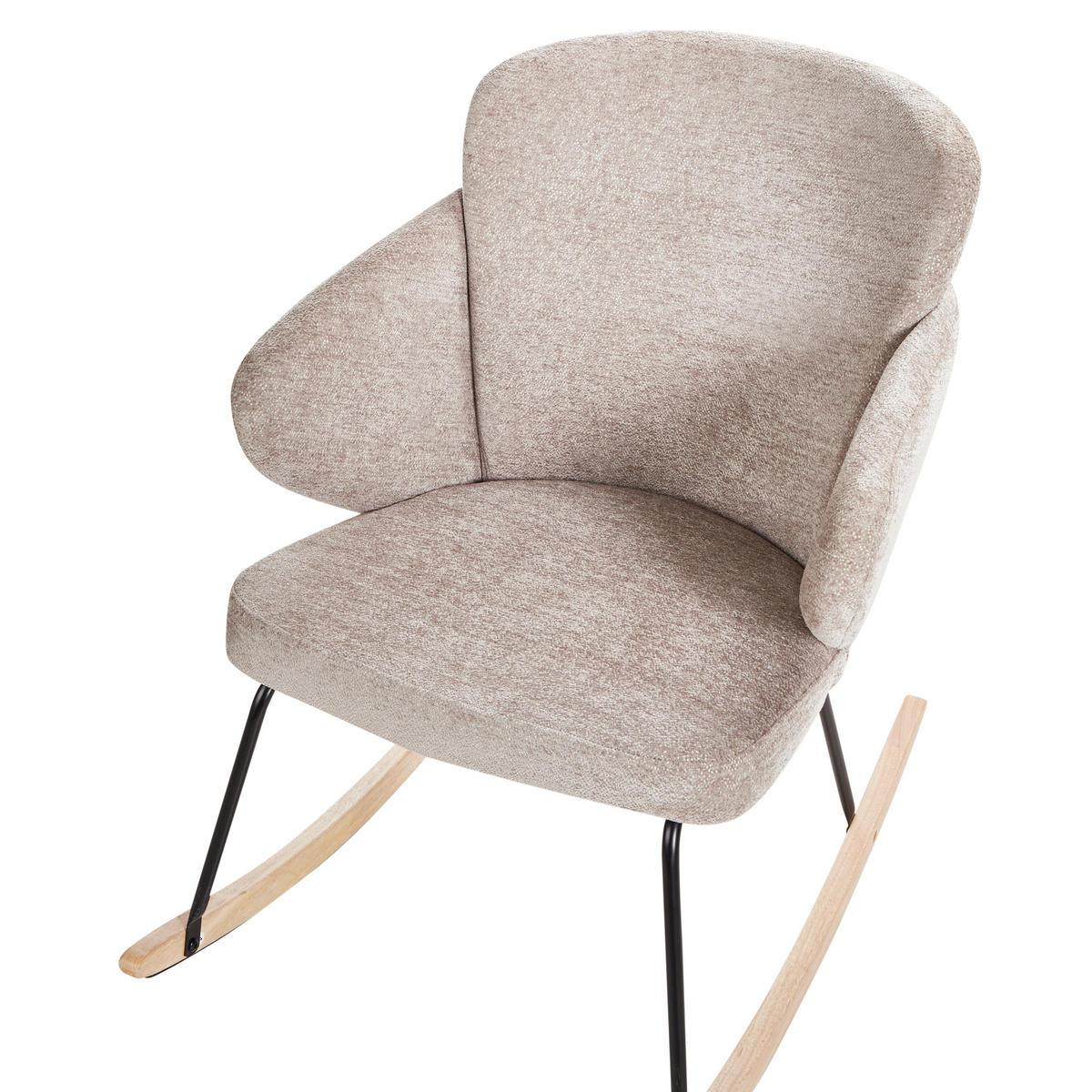 SCHAUKELSTUHL Taupe Viken - Taupe/Braun, Textil (66/87/74cm) - Beliani