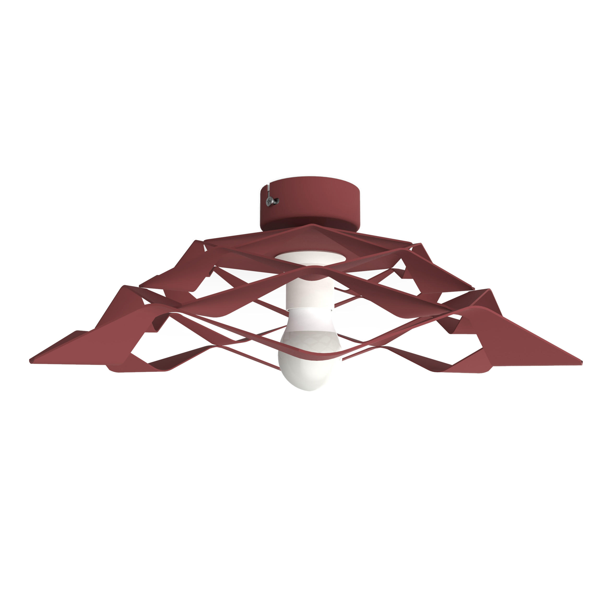 DECKENLEUCHTE - Rot, Metall (40/40/13cm) - Lumicom