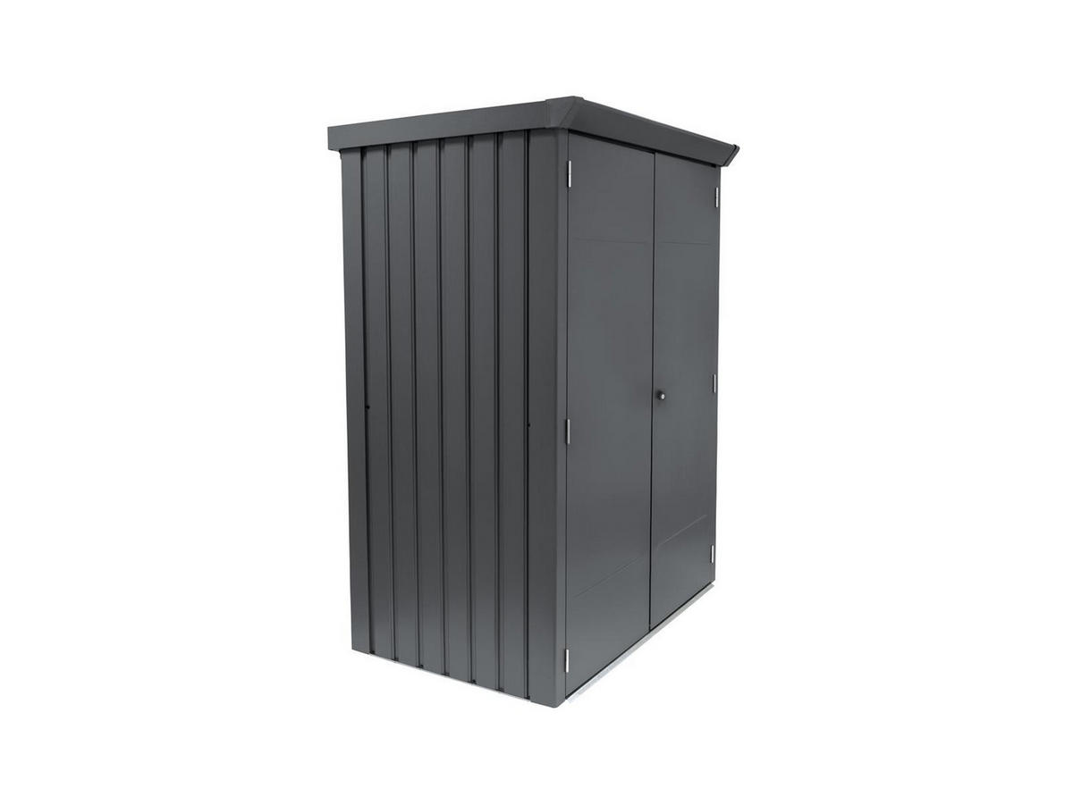 GERÄTESCHRANK Paul L 133/94/181 cm abschließbar, Stahl, für den Garten - Grau, Kunststoff (72/25/181cm) - Plats Outdoor solution