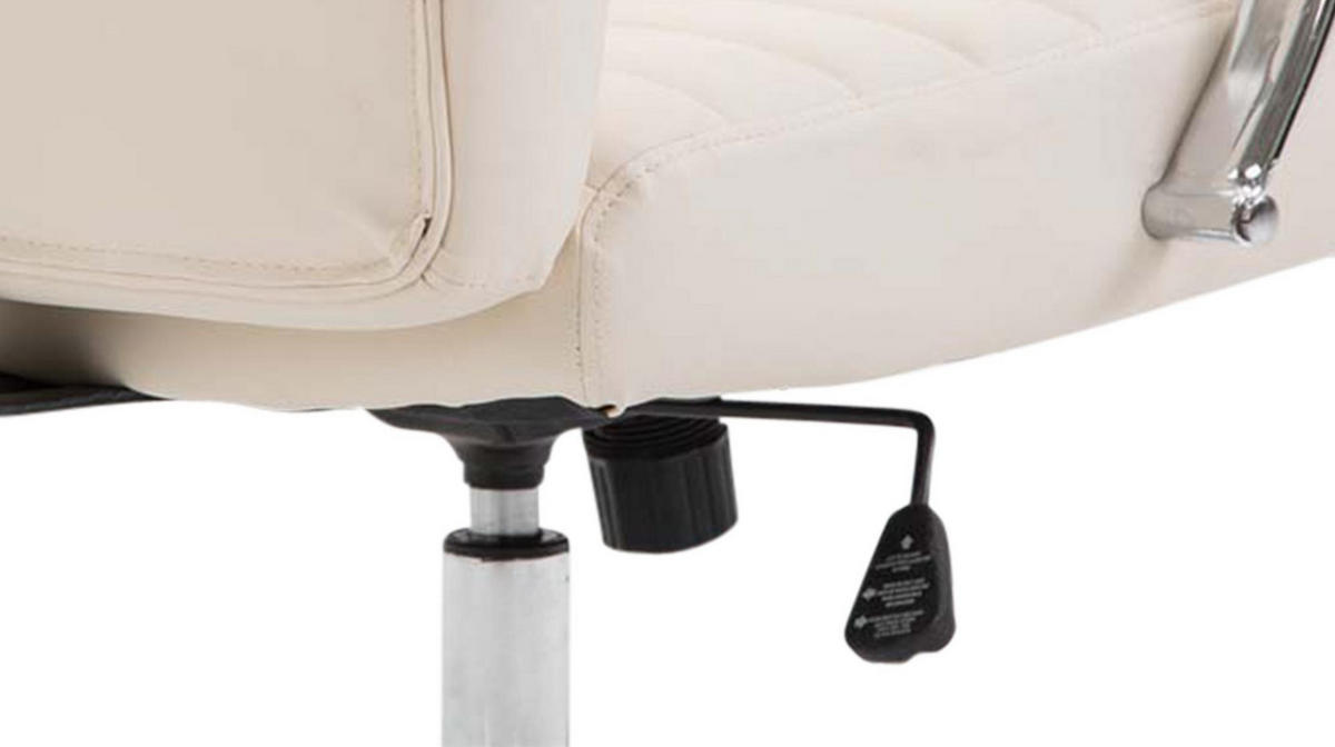 CHEFSESSEL Lederlook Creme - Creme, Textil/Metall (60/110/68cm) - CLP